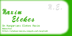 maxim elekes business card
